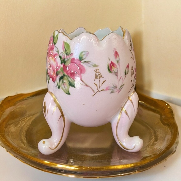 Beautiful vintage footed cracked egg vase - Picture 4 of 8